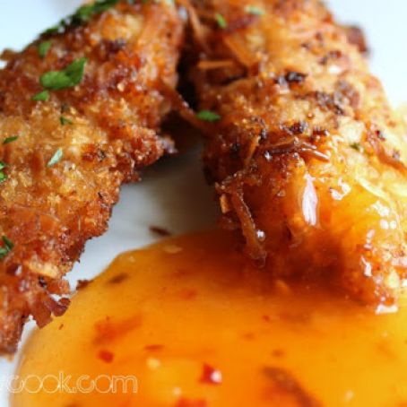 Coconut Chicken Tenders with sweet and sassy dipping sauce