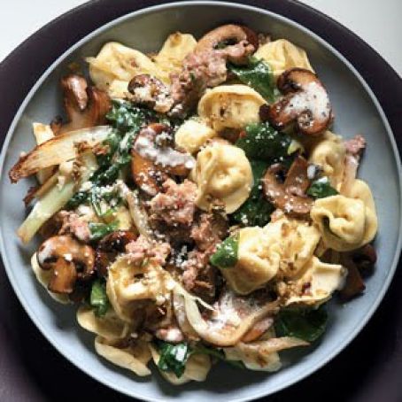 Tortellini with Italian Sausage, Fennel, and Mushrooms