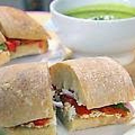 Roasted Pepper and Goat Cheese Sandwiches