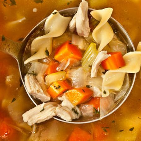 Easy Chicken Noodle Soup from a Leftover Roasted Chicken Recipe