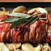 Bacon-Wrapped Pork Loin with Apples & Sage