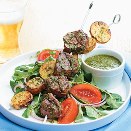 Grilled Steak & Potato Kebabs