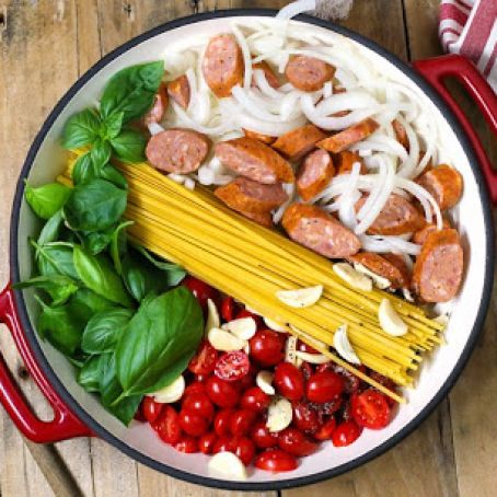 One Pot Cheesy Pasta And Sausage