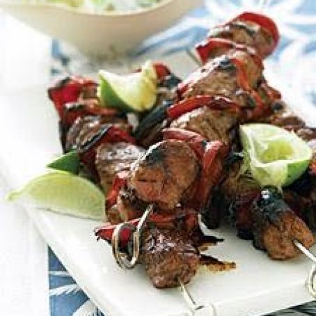 Pacific Pork Kebabs with Pineapple Rice
