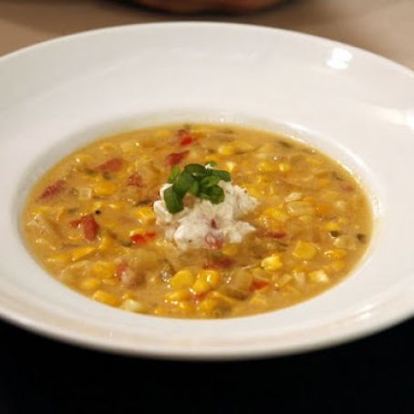 Roasted Corn Chowder with Lobster