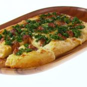 Pizza Bianca with Kale and Meatballs