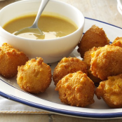 Corn Fritters with Maple-Mustard