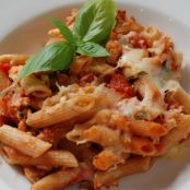 Baked Pasta with Sausage, Tomatoes, and Cheese