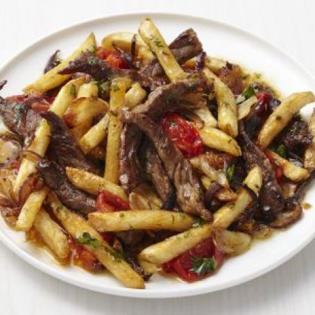Beef Stir-Fry with French Fries