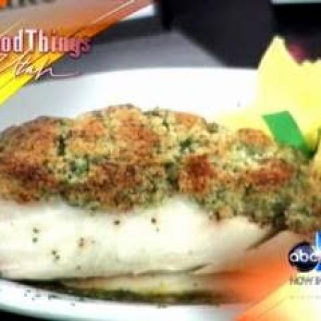 Halibut with Garlic Crust