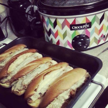 Crockpot french dip sandwiches