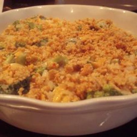 Broccoli Rice Casserole with Cheddar