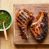 Grilled Pork Chops with Roasted Garlic Gremolata