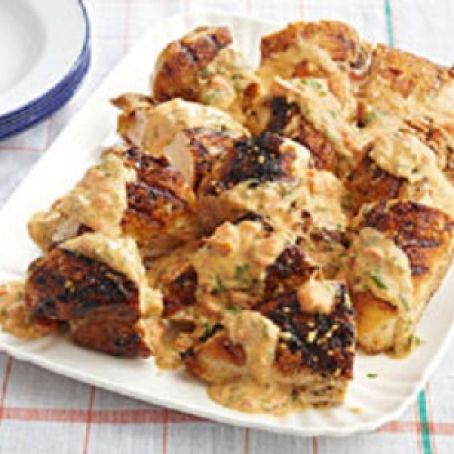 Chicken Breasts with Roasted Tomato-Queso Sauce