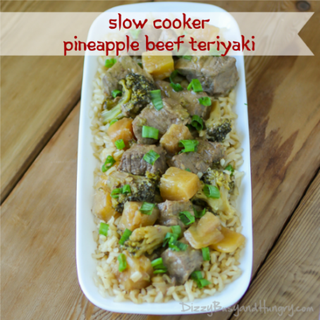 Slow Cooker Pineapple Beef Teriyaki