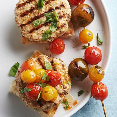 Grilled Cherry Tomato Turkey Burgers