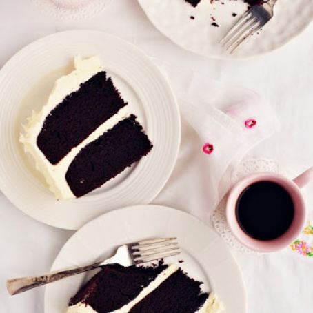 Chocolate Stout Cake with Whipped Vanilla Bean Frosting