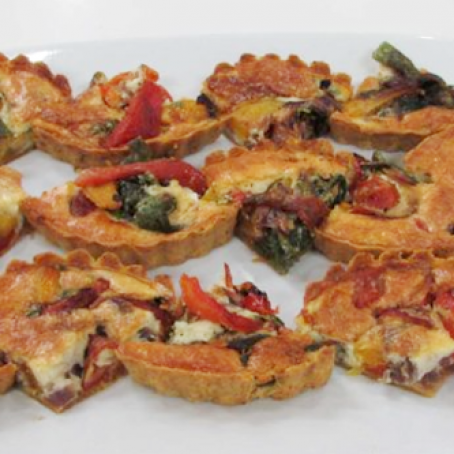 Poblano, Garlic and Roasted Pepper Tartlets