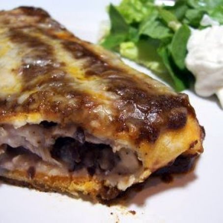 Hungry Man Chicken and Bean Enchiladas