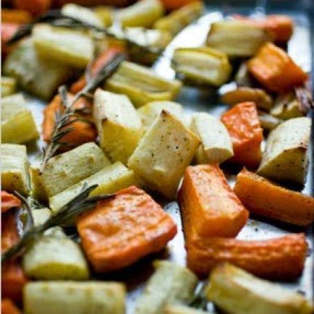 ROASTED CARROTS & PARSNIPS w/ROSEMARY