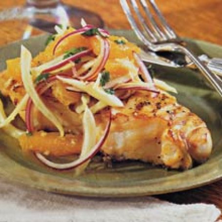 Grilled Fish with Orange Fennel Salsa