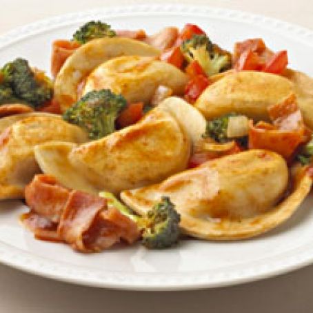 SAUTÉED PIEROGIES WITH HAM
