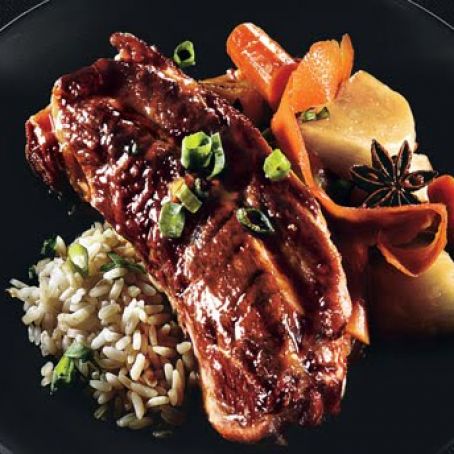 Soy-Braised Pork Country Ribs with Carrots and Turnips