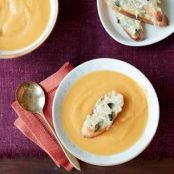 Butternut Squash Soup with Fontina Cheese Crostini