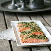 Slow Roasted Salmon with Shallots, Dill, Tarragon and Parsley