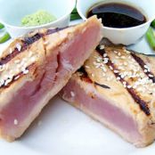 Dinosaur Seared Tuna with Wasabi Green Onion BBQ Sauce