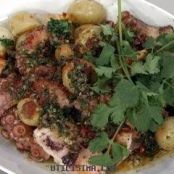 PULPO ASADO CON  CHIMICHURRE DE CILANTRO
