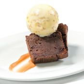 Chocolate Bread Pudding with Benne Ice Cream
