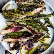 Grilled Asparagus and Spring Onions with Lemon Dressing