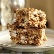 Chocolate Peanut Butter Popcorn Bars