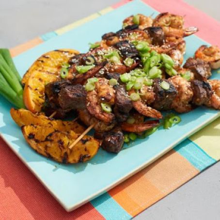 Surf and Turf Skewers with Teriyaki Sauce