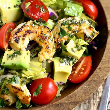 Shrimp & Avocado Taco Salad