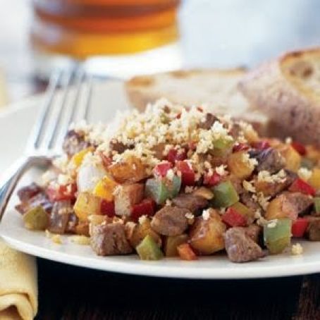 Flank Steak Hash with Bell Peppers