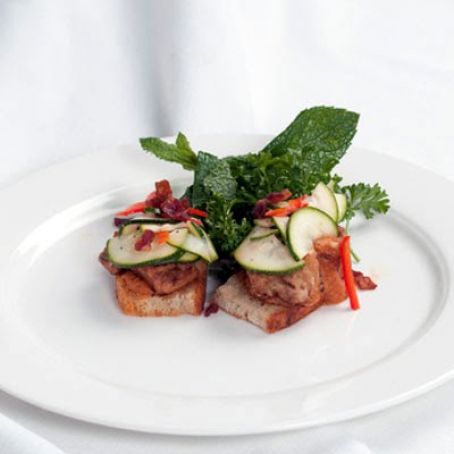 EGGPLANT BRUSCHETTA w/SMKD TOM MUSTARD