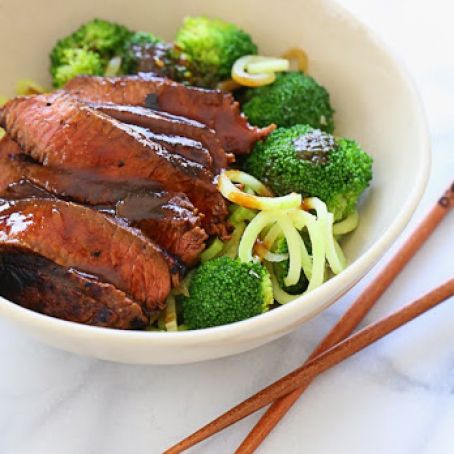 Shanghai Beef and Spiralized Broccoli