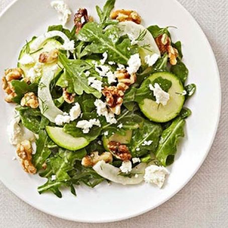 Shaved Fennel Salad with Dill, Arugula, and Walnuts