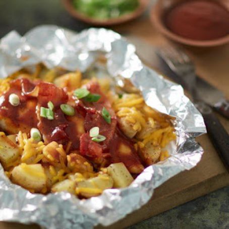 Double Barbecue Bacon Chicken Foil Packs