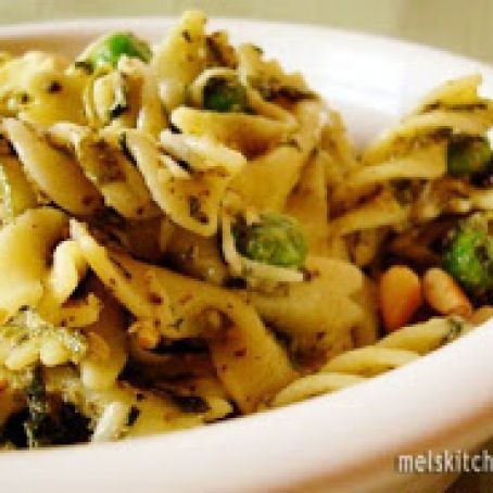 Pesto Pasta Salad with Peas and Parmesan