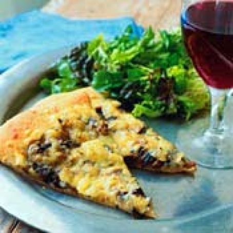 Mushroom, Zucchini, and Swiss-Cheese Pizza