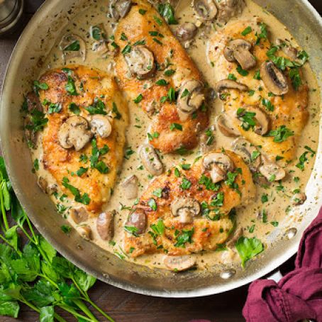 Skillet Chicken with Creamy Mushroom Sauce