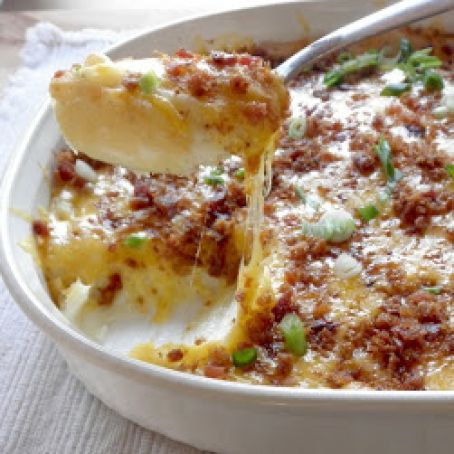 Twice-Baked Potatoes in a Dish and Potato Skins