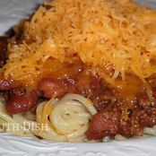 Chili Spaghetti with Homemade Beef Chili with Beans