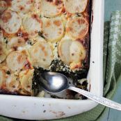 Spinach, Feta, and Potato Gratin
