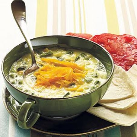 Spicy Poblano and Corn Soup