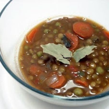 French Lentil Soup (Not Pureed)