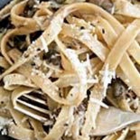 Double mushroom and marsala cream fettuccine